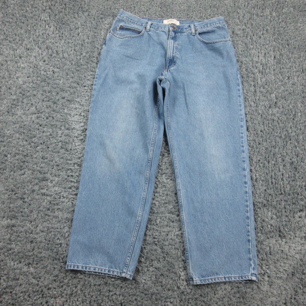 LL Bean Double L Jeans Mens 38x32 Blue Relaxed Fit Denim Pants Straight 36x29.5*
